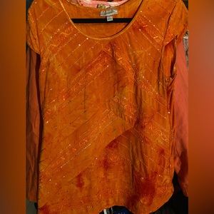 Dress Barn orange sequin top